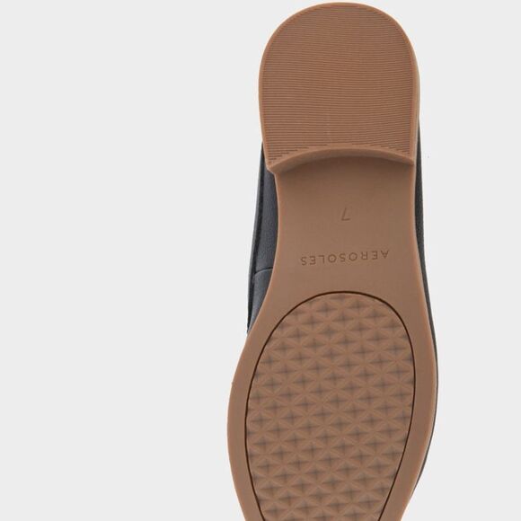 AEROSOLES Comfortable Backless‎ Slip On Loafer in Black Faux Leather Size 8W NWT - Picture 3 of 11